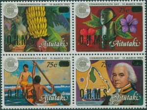 Aitutaki OHMS 1985 SGO38-O41 Commonwealth Day set MNH