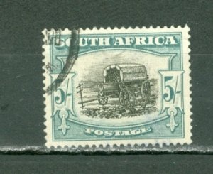 SOUTH AFRICA 1949 #65a(5sh) 27x21mm(TYPE 1) USED NO THINS...$3.50