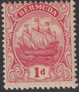 Sc 42 Bermuda 1906 - 1910 Caravel 1 pence MLH Wmk 3 issue CV $20.00 Stk 5 