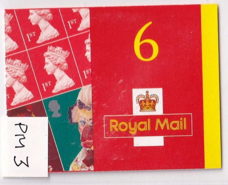 GREAT BRITAIN 2001 6x1st PUNCH & JUDY CYLINDER BOOKLET