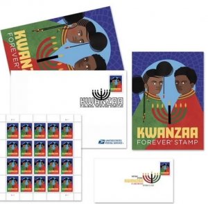 5 Sheets of 20，Kwanzaa forever stamps  total 100 pcs