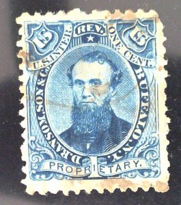 Scott #RS194a - 1c Blue - Old Paper - D.Ransom&Co.