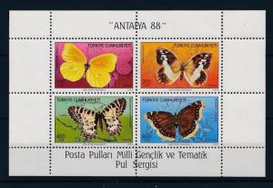 [34828] Turkey 1988 Butterflies Schmetterlingen Papillons  MNH Sheet