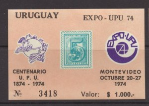 Uruguay - 1974 UPU  1000 p  EXPO S/S / MNH  / #3418    -      Lot 1221055