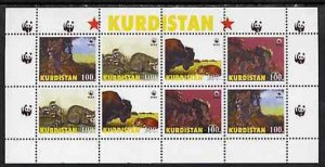 IRAQI KURDISTAN - 1998 - World Wildlife Fund - Perf 8v Sheet-Mint Never Hinged