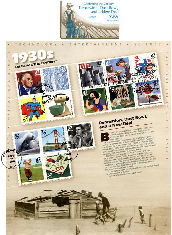 3185 Celebrate the Century 1930s Pane Artmaster FDC