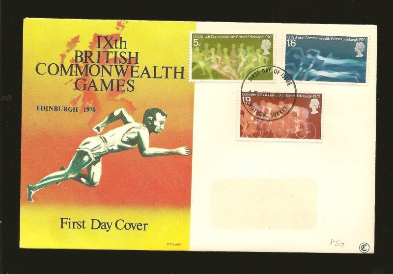 Great Britain SC#639-641 Commonwealth Games 1970 Cachet First Day Cover