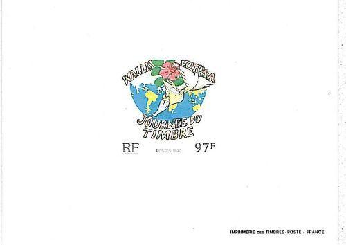 12255 - WALLIS ET FUTUNA  - LUXURY PROOF sheet 1980 DOVES BIRDS  Flowers ROSES