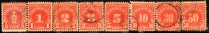 US Stamp #J79-86 Used Bureau of Printing & Engraving Postage Due Singles
