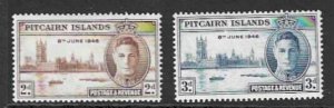 PITCAIRN ISLANDS SG9s/10s 1946 VICTORY SET SPECIMEN MTD MINT