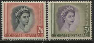 Rhodesia QEII middle high values from 1st set 2/6d, and 5/ mint o.g.