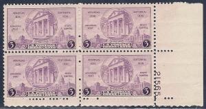 MALACK 782 F/VF or better OG NH, plate block of 4, A..MORE.. pbs0062