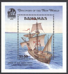 Bahamas Sc# 729 MNH Souvenir Sheet 1991 Discovery of America 500th