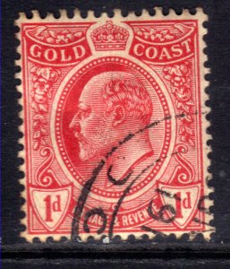 Gold Coast 1908 KEV11 1d Red used SG 70 ( M1462 )