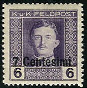 Friuli / Veneto Occ. Austrian - Cent. 7 of 6 KuK Feldpost perforated mixed