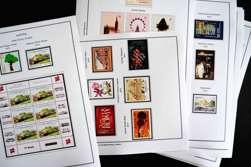 COLOR PRINTED AUSTRIA 2011-2020 STAMP ALBUM PAGES (101 illustrated pages)