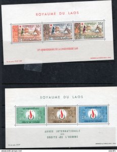 Laos 1967/68 2 Souvenir Sheets MNH 17017