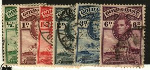 Gold Coast #115 used, 116 MH, 117-19, 121 used