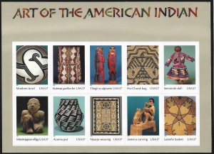 US #3873 Mint Sheet, Art of the American Indian, M-NH*-