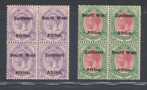 1923-26 South West Africa, Stanley Gibbons n. 36/37 - Block of Four - MH*