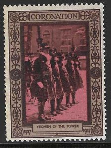 Great Britain, King George VI 1937 Coronation, Yeomen of the Tower,Poster Stamp