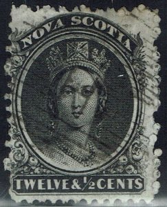 NOVA SCOTIA 1860 QV 12½C WHITE PAPER USED