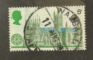 Great Britain 1969 Scott 592 used - 5p,  Canterbury Cathedral