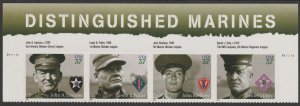 U.S.  Scott# 3964a 2005 Distinguished Marines Issue XF MNH Plate Strip #P111111