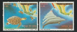 EDSROOM-7474 Mexico 1281-82 MNH 1982 Complete Turtles, Whales
