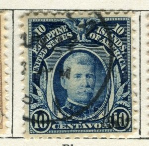 PHILIPPINES; 1908 early Portrait series issue used 10c. value