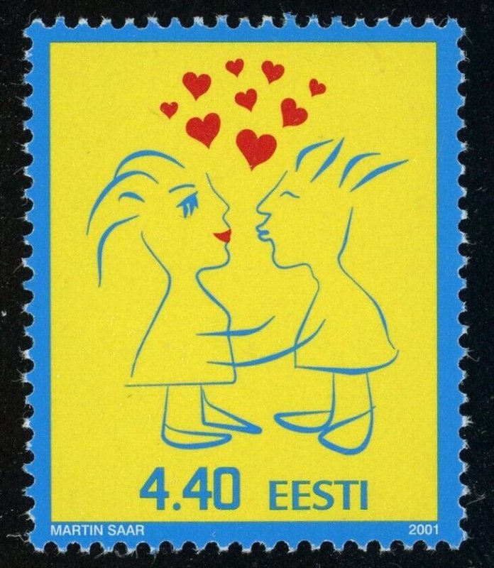 Estonia #409 Valentine's Day 4.40K Postage Stamp 2001 Europe Eesti Mint LH