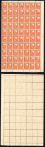 New Zealand SG580c 2d Orange Multiple Wmk Line Perf 14 Block of 70 Cat 2100++