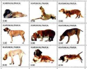 KARAKALPAKIA - 2000 - Dogs #2 - Perf 9v Sheet - Mint Never Hinged