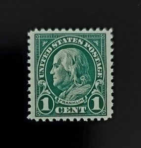 1923 1c Benjamin Franklin, Deep Green Scott 552 Mint F/VF NH