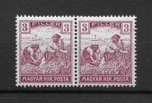HUNGARY MNH PAIR SC#109 HARVESTING WHEAT SCV$.50