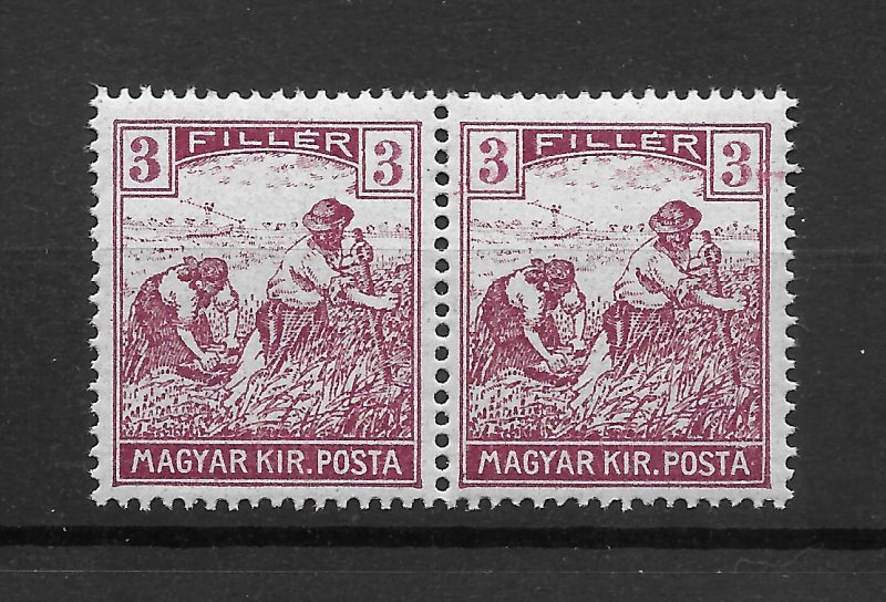 HUNGARY MNH PAIR SC#109 HARVESTING WHEAT SCV$.50