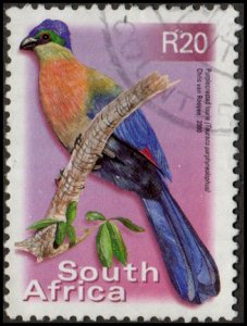 South Africa 1199a - Used - 20r Purple-crested Lourie (P: 13) (2003) (cv $7.00)