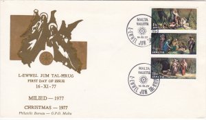 Malta # B27-29, Christmas - Creche Figurines, First Day Cover