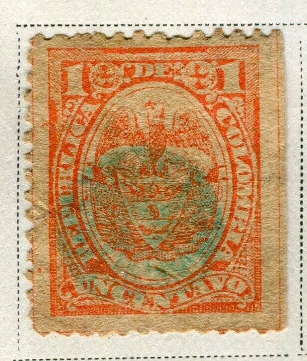 COLOMBIA; 1892 early classic Eagle type fine used 1c. value