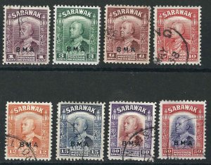 Sarawak 8 Different  MH/U VF 1945 SCV $12.70