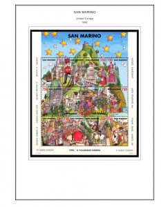 SAN MARINO STAMP ALBUM PAGES 1877-2011 (256 color illustrated pages)