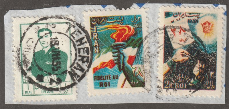 Persian/Iran stamp, Scott# 1008, on piece, used, Shaw, #v-85a