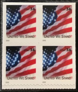 US #3549Bc MNH Booklet Pane of 4 “Old Glory” Long May It Wave” SCV $3.40 L42