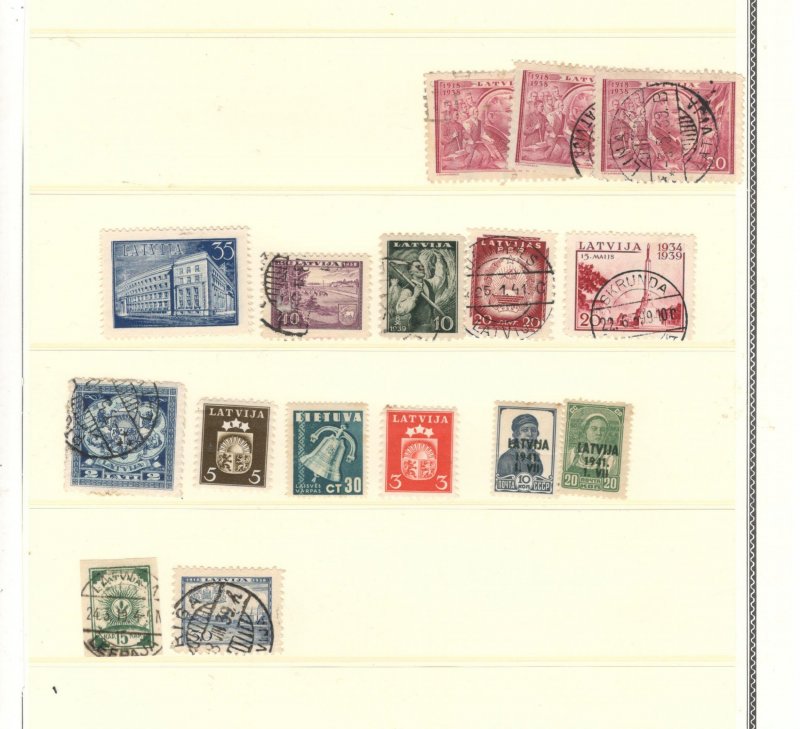 LATVIA COLLECTION ON STOCK SHEET, MINT/USED