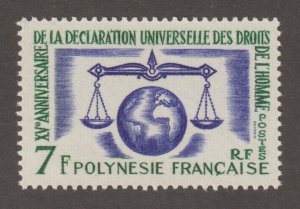 EDSROOM-17023 French Polynesia 206 MNH 1963 Complete Human Rights CV$15