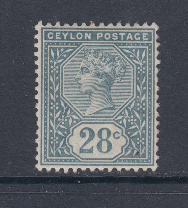 Ceylon Sc 139 MLH. 1886 28c slate Queen Victoria, F-VF