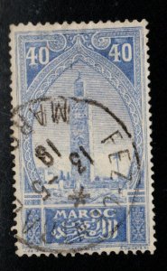 French Morocco Scott 65 Used Tower at Marrskesh stamp