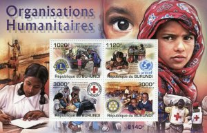 Burundi Medical Stamps 2011 MNH Red Cross Lions Club Rotary Intl UNICEF 4v M/S