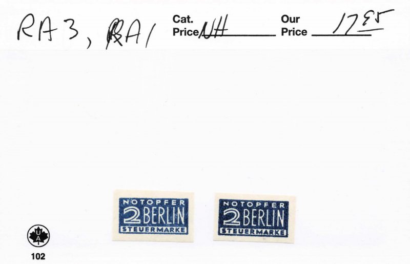 GERMANY RA3, RA1   MNH