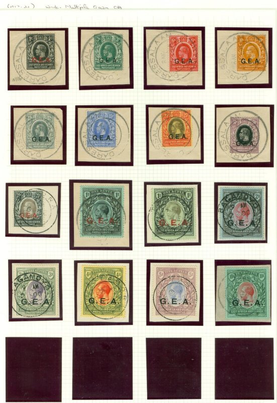 SG 45-60 Tanganyika, German East Africa 1917-21. 1c-10r. Very fine used, each...